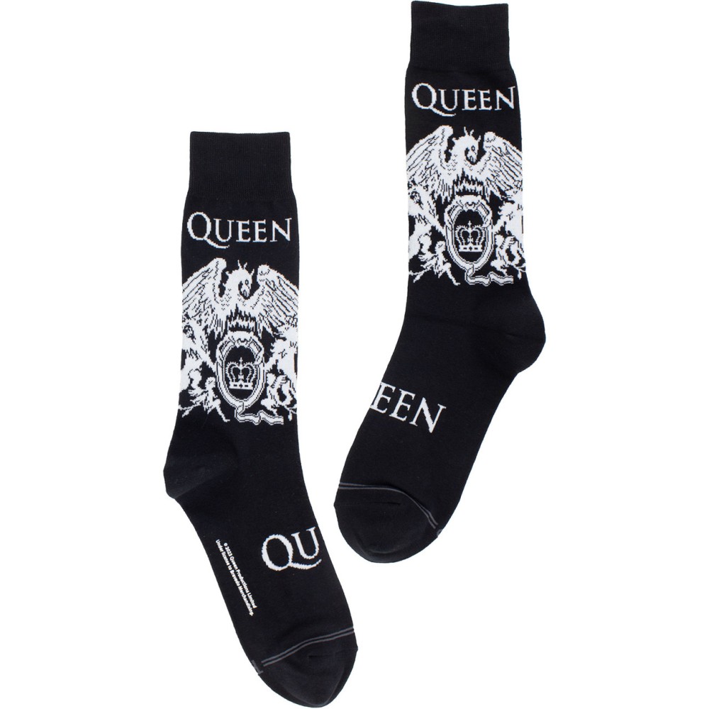 Queen - White Crest Socken - Schwarz/Weiß